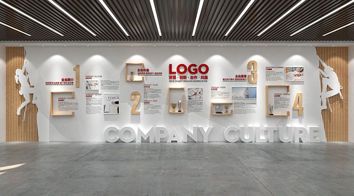 企業展廳榮譽墻裝修設計圖